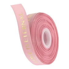 1 Inch Wide Love You Satin Ribbon 50 Yard Pink Ribbons for Bouquet Valentine ...