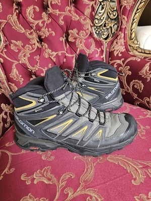 Mens 10.5 SALOMON X Ultra 3 Mid GTX Grey Green Hiking Boots Waterproof