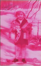 Victorian Boy Pink RPPC B264