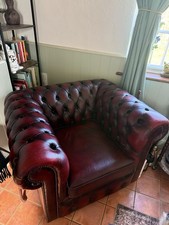 Vintage Oxblood Red Leather Chesterfield Club Chair Armchair 