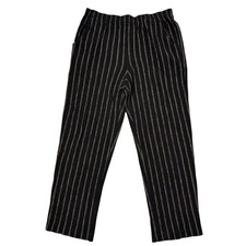 Jones New York Linen Blend Textured Striped Pull On Pants Size M