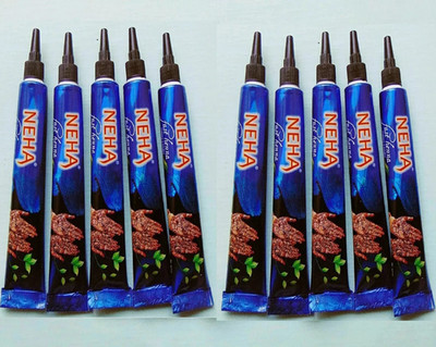 10pc Black Natural Henna Cones Temporary Tattoo Body Art Herbal Ink Mehandi Neha
