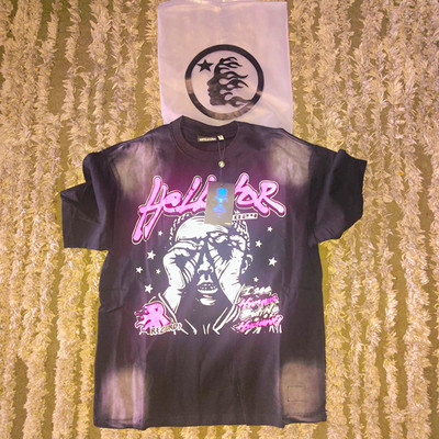 Hellstar Men s Cotton Jersey Astronaut Logo Graphic Crewneck T-Shirt Size L