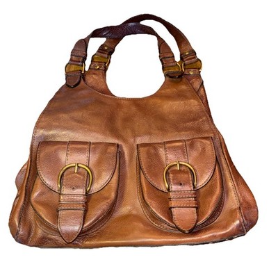 Vintage Banana Republic BROWN Hobo Leather Shoulder Saddle Bag