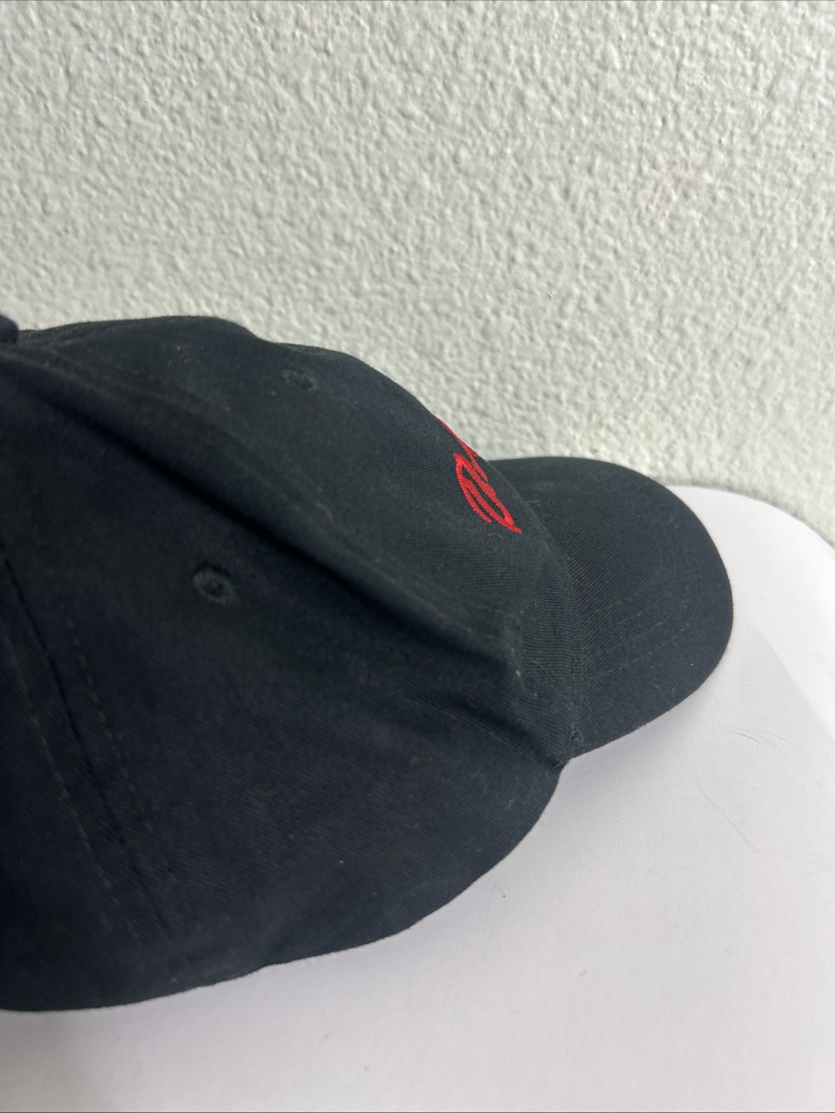 DARE Strapback Hat Black Red Hook Loop Adjustable - image 11