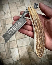 CUSTOM HANDMADE DAMASCUS STEEL SHAVING RAZOR - IMPORT TAX PAID BY SELLER