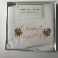 Gartner Studios Bridal Wedding Party Handkerchief 4ct Set  Keep it together NEW
