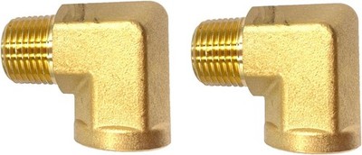 1/2'' NPT 90 Degree Barstock Street Elbow Brass Pipe Fitting, 2 Pcs