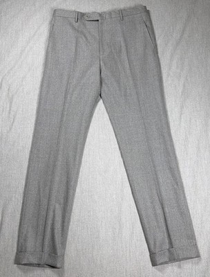 Zanella Platinum Wool Pants Grey Mens Sz 34x32