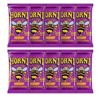 10x Packs Horni Honey Candy with Buzz, 0.7oz Packets