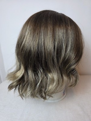Estetica Wig Short Brunette Highlights With Fringe Iced Mocha Lace Front Bob
