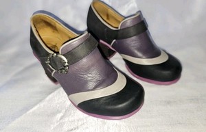 John Fluevog FaithRose buckled MultiColor Letaher Ankle Boots  6.5 Discontinued 