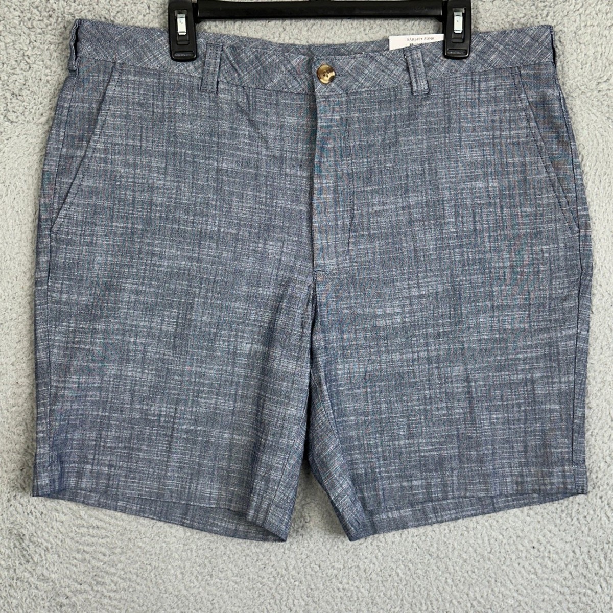 NEW Club Room Shorts Mens 36W Blue Chino Khaki Classic Stretch