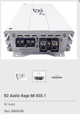 B2 Audio Rage 850.1 Monoblock Car Audio Subwoofer Amplifier W/bass Knob. New!