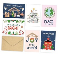 24 Religious Boxed Christmas Cards, Assorted Christmas Cards with Envelopes