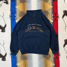 Vintage 90s Bugle Boy Adventure Club Embroidered Sweatshirt Size Medium Outdoor