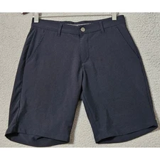 Primo Golf Shorts Mens 30 Navy Blue 9" Performance Stretch Flat Front Chino
