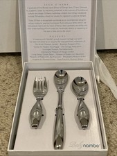 Baby Nambe Utensil Set Stainless Steel NIB 3 Piece Boxed Set