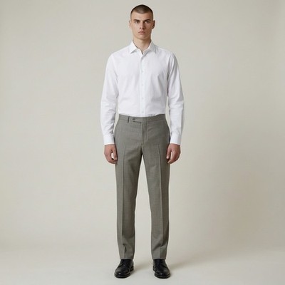Canali 1934 Pants Mens 34 Gray Wool Classic Fit Dress Trousers Made Italy