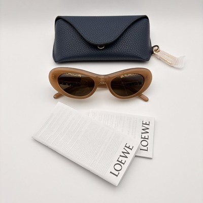 LOEWE SLIM LW40156U 50E Shiny Brown Cat Eye Sunglasses  display picture 1
