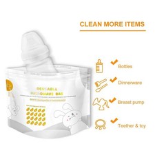 16pcs Bimirth Baby Bottle Cleaning Bag Breast Pump Teether Microwave Oven
