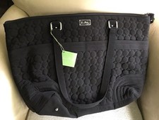 Large Black Quilted Vera Bradley Lined Diaper Bag