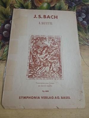 J.S.Bach Suite #1 For Classical Guitar Rare Sheet Music