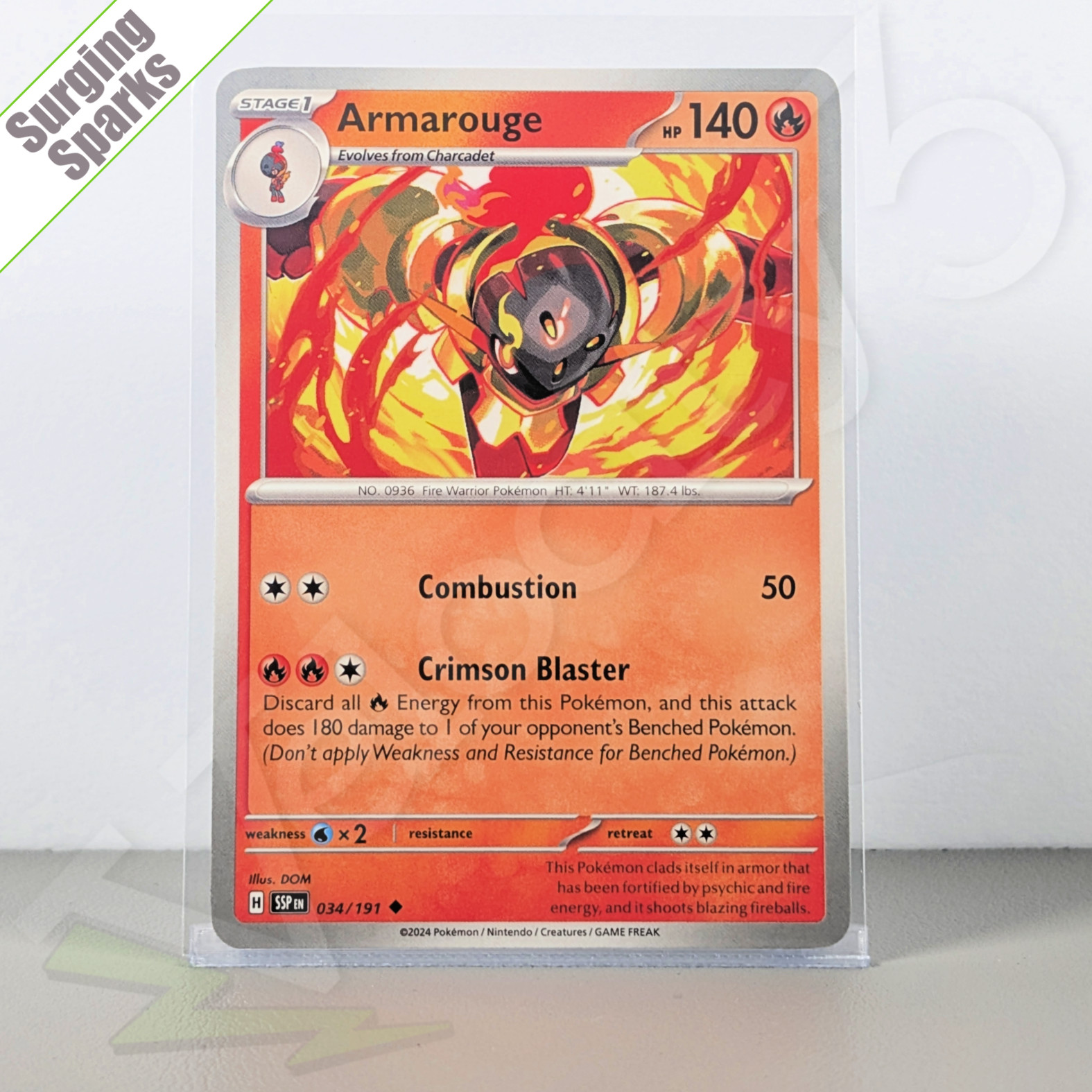 Pokemon TCG Card - Armarouge 34/191 Uncommon | Surging Sparks (2024) SSP | Mint