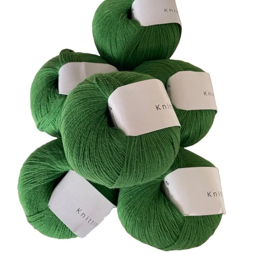 Knitting for Olive Cotton Merino in Clover Green, 6 ball lot image 2