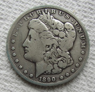 1890-CC $1 Morgan Silver Dollar Rare Key Date Carson City CC Mint Cleaned Coin