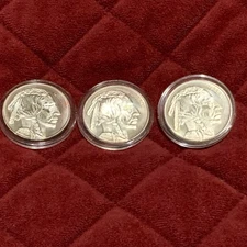 (3) 1 oz Indian Head / Buffalo .999 Silver Rounds