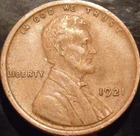 1921-P Lincoln Cent Choice XF Brown Original