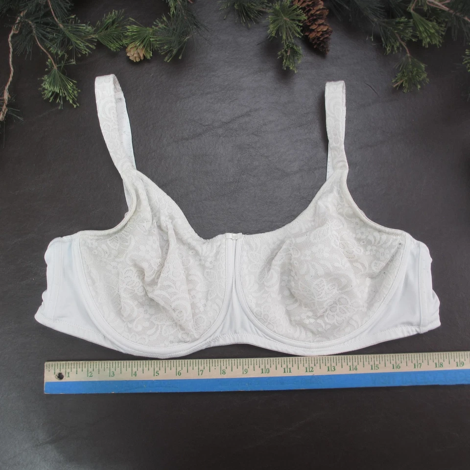 Sujetador Amoena Annette WB para mujer 46D blanco encaje con aros correas ajustables 44028 Foto 2 de 4