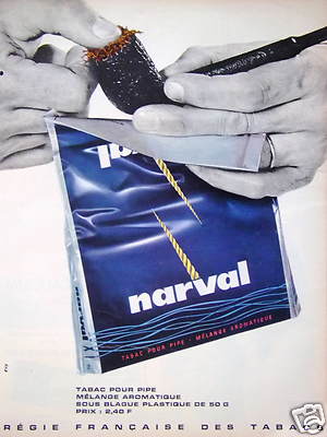 PRESSEWERBUNG 1964 NARVAL PFEIFENTABAK AROMAMISCHUNG FRANZÖSISCHE REGIE