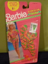 Barbie Doll Hawaiian Fun Fashion 7251 Outfit 1990 Pant Shirt Tropical Beach Neon
