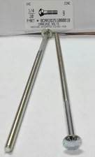 1/4-20X8 CARRIAGE BOLTS A307 STEEL ZINC PLATED (8)