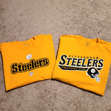 Lot of 2 Men's Pittsburgh Steelers  Short Sleeve Shirts - XL 