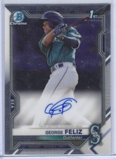 GEORGE FELIZ 2021 BOWMAN CHROME 1ST BOWMAN PROSPECT AUTO #CPA-GF