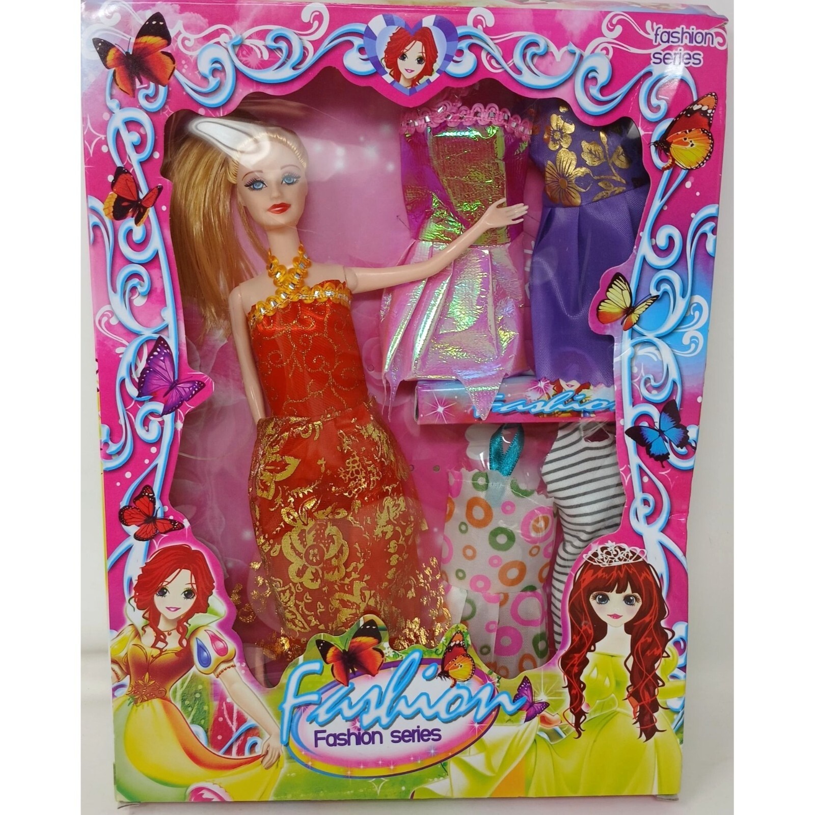 Fashion Series Doll Set W/ Multiple Outfits For Girls Ages 3+ New in Box  #I-2
