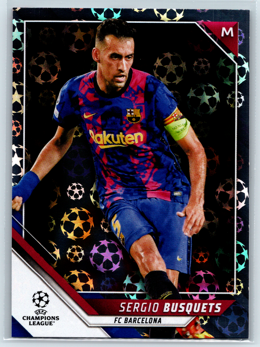 Sergio Busquets 2021-22 Topps UEFA Champions League Starball Foil