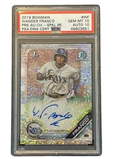 WANDER FRANCO 2019 Bowman Chrome Auto RC Speckle Refractor #/299 PSA 10 Auto 10