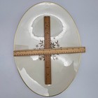 16" OVAL PLATTER Lenox STARLIGHT MCM VTG 60s Raised Turquoise Enamel GOLD RIM — photo 9