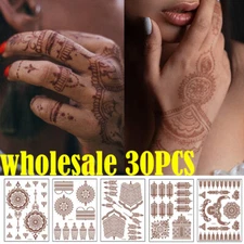 Lace Floral Totem Temporary Fake Tattoo Henna Tattoo Red Sticker Body Art 30PCS