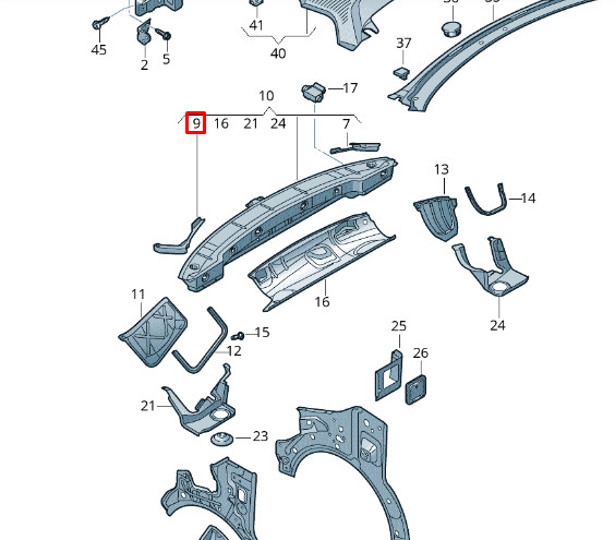 Support de capot avant pour VW Transporter T6 7E0805065