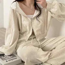 Women Pants Suits Long Sleeved Top Female Loose Sports 2 Piece Pants Sets