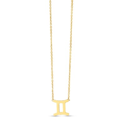 14 Karat Gelbgold Zwillinge Halskette