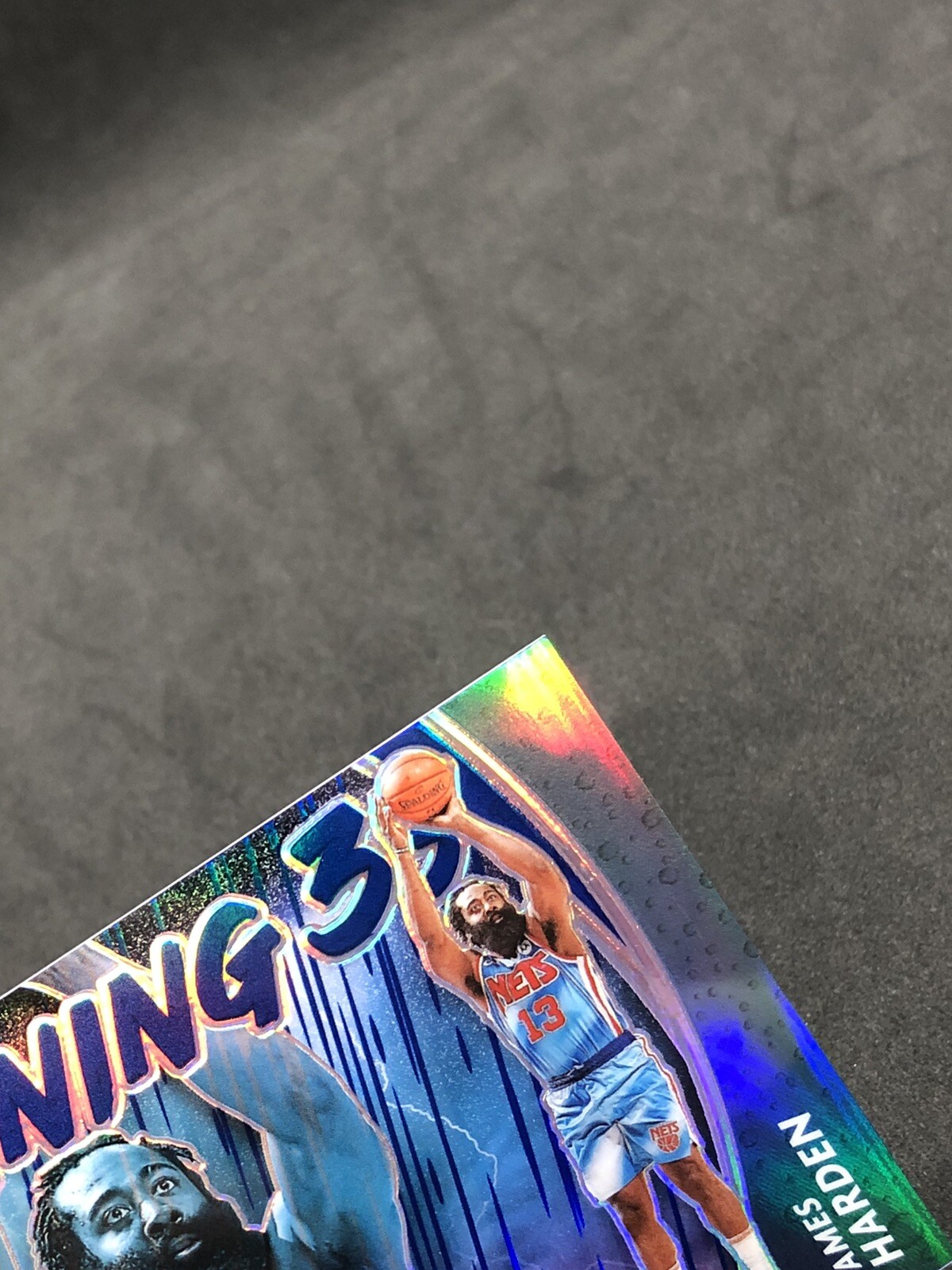 202021 Optic James Harden RAINING 3s /49 BLUE PRIZM SP No. 10 