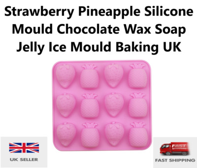 Erdbeere Ananas Silikonform Schokolade Wachs Seife Gelee Eisform Backen UK