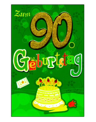 90. Geburtstag Geburtstagskarte Grußkarte Glückwunschkarte Birthday Handmade