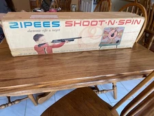 VTG ZIPEES SHOOT N SPIN ELECTRONIC RIFLE & TARGET BOX ONLY 1950'S 60'S